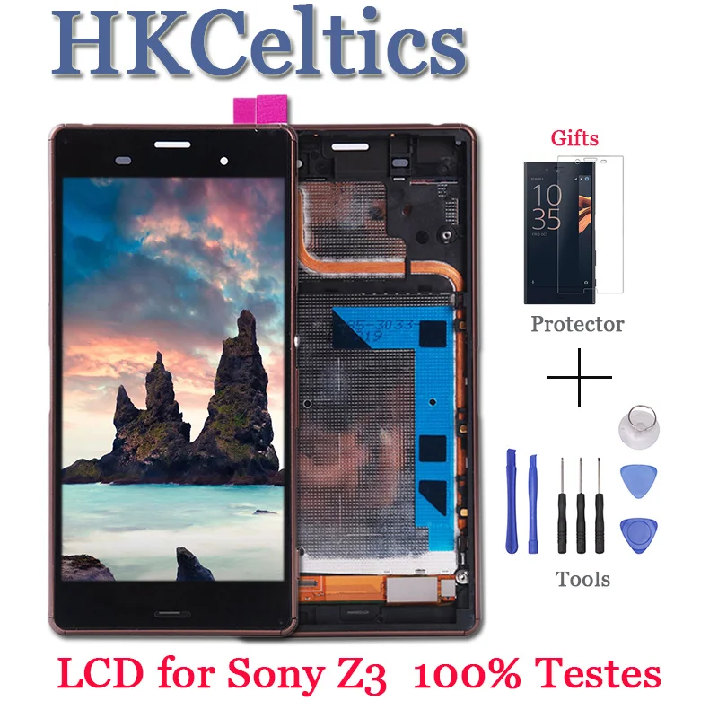 Оригинальный Для SONY Xperia Z3 ЖК дисплей D6603 D6633 D6653 L55T для с сенсорным экраном рамкой