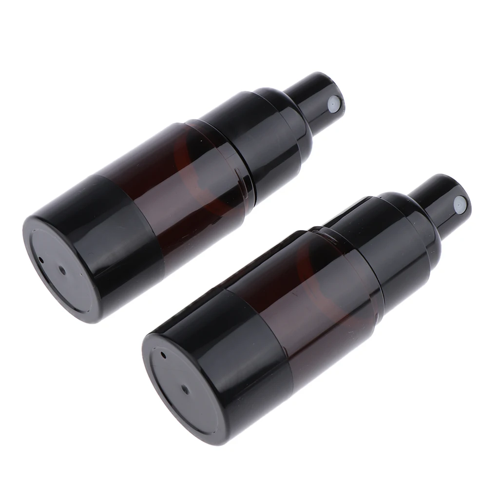 

Plastic Empty Mist Makeup Bottles Sprayer with Pump, 2 Pack, Amber Color - 15ml