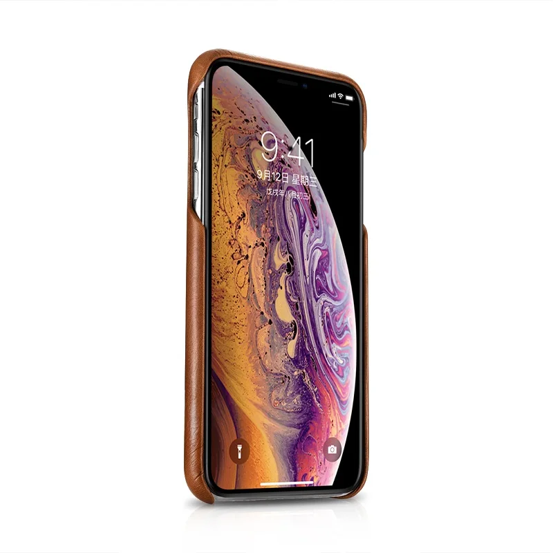 ICARER Vintage Slim Phone Case For iPhone XS MAX Genuine Leather Back Cover Max Accessories Shell Coque | Мобильные телефоны и