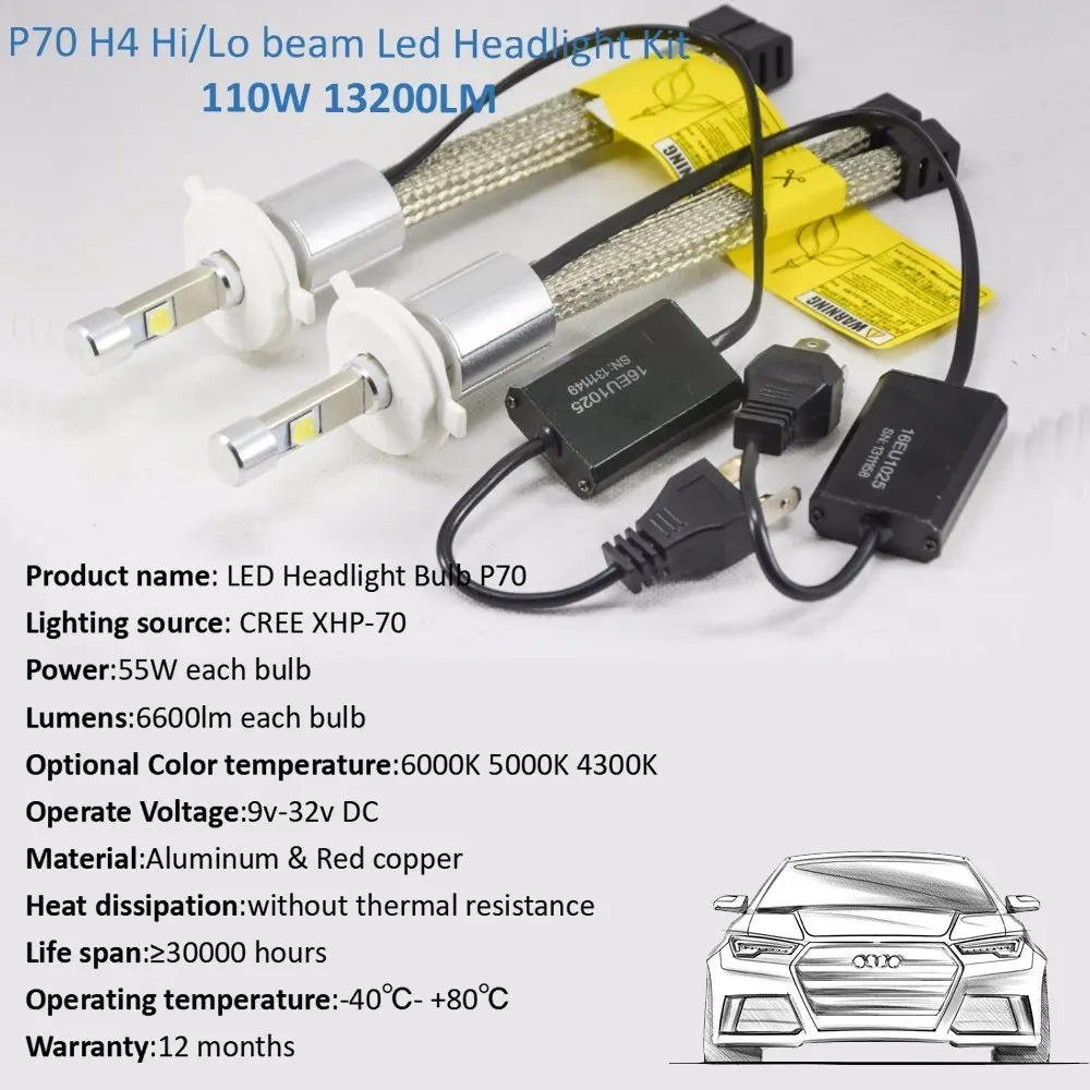 Комплект 110 Вт 13200lm EMC Canbus светодиодный комплект фар Cree погрузчик 70 чип
