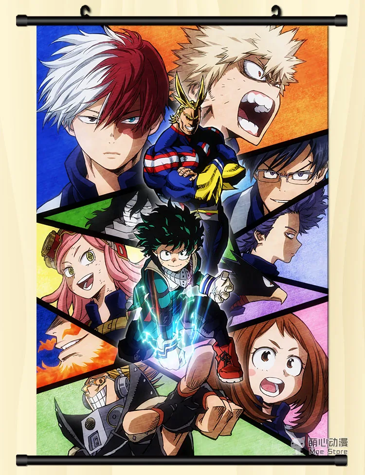 Аниме декоративные картины мой герой Академия bakugo katsuki & OCHACO URARAKA Todoroki Shoto домашний
