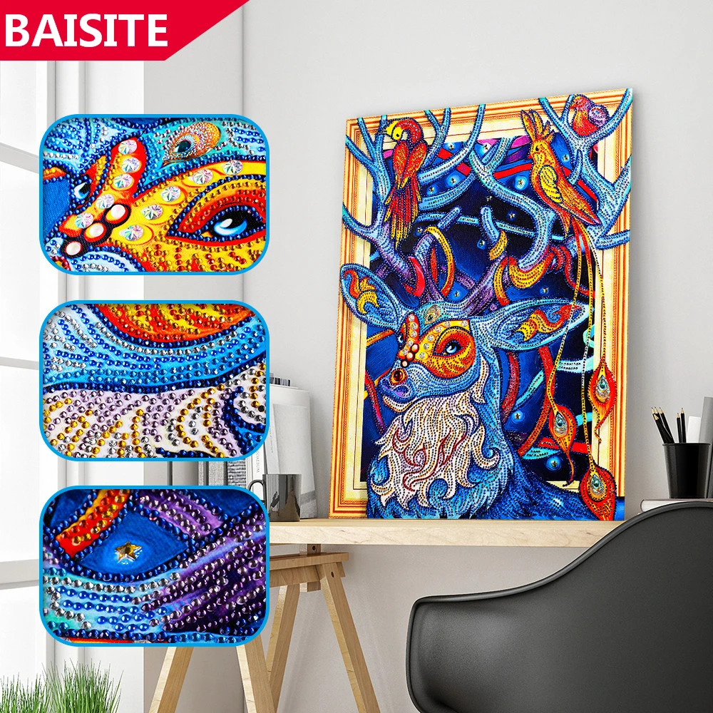 BAISITE, специальная форма, алмазная вышивка, животное, полный, стразы, 5D, DIY алмазная живопись, вышивка крестом, Алмазная мозаика, декор 021