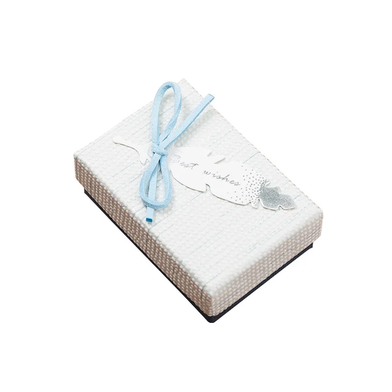 

10 Pcs/Lot Jewelry Package Creative Craft Box with Bow Tag High Quality PaperBox Necklace Earring Gift for Wedding Engagement