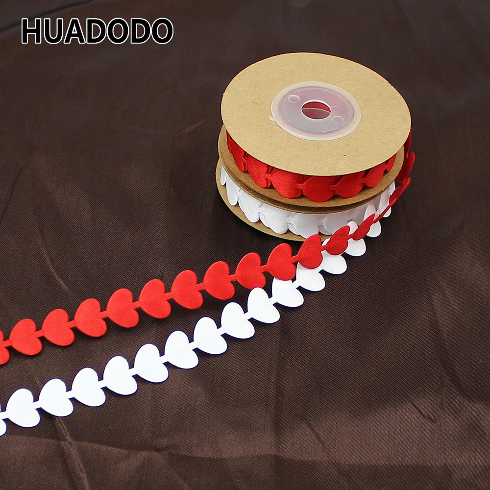 Атласные ленты HUADODO 15 мм 5 метров в форме сердца для свадебной вечеринки