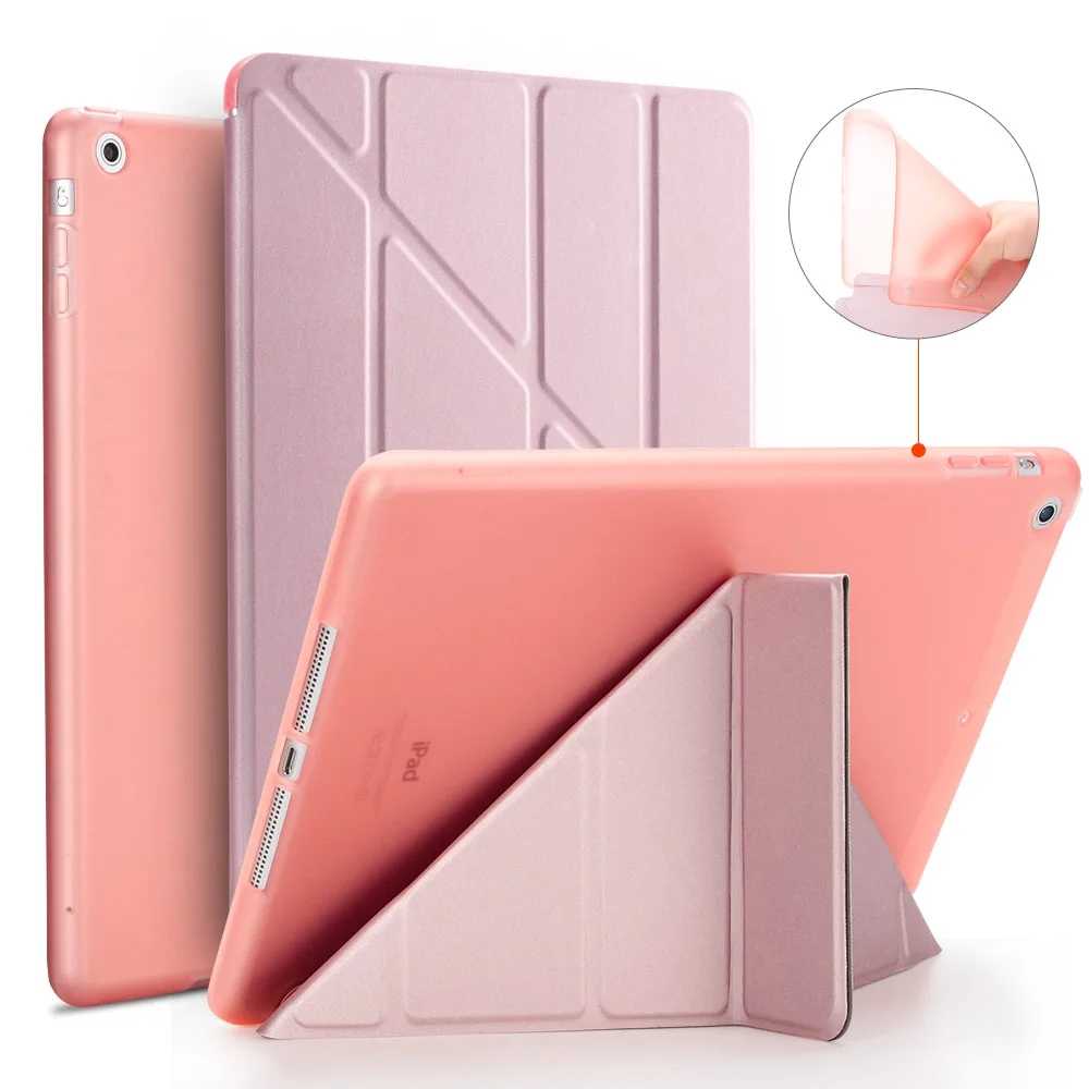 Rose Gold Чехол для ipad Air, флип-чехол с подставкой для ipad 5, полный Чехол из искусственной кожи для ipad A1474 A1475 A1476, умный чехол для ipad Air 1, чехол s - Цвет: Rose Gold