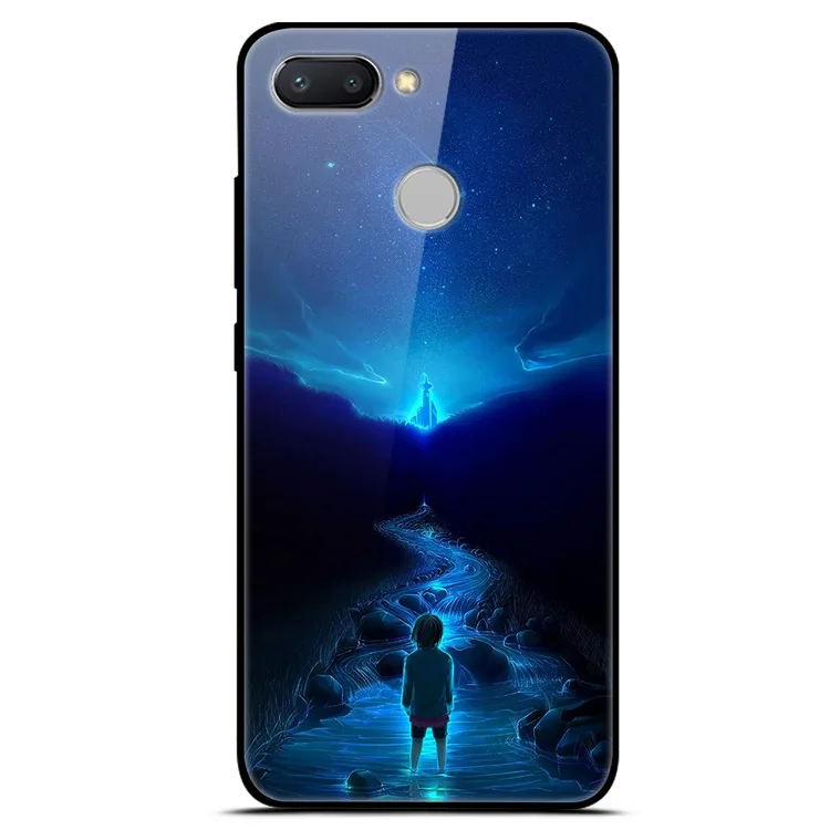 27 Чехол из закаленного стекла для Xiaomi Redmi 6, чехол с изображением планеты космоса, стеклянный чехол на заднюю панель для Xiaomi Redmi 7, 6, A, 7A, 6A, чехол для телефона Redmi6 - Цвет: 27