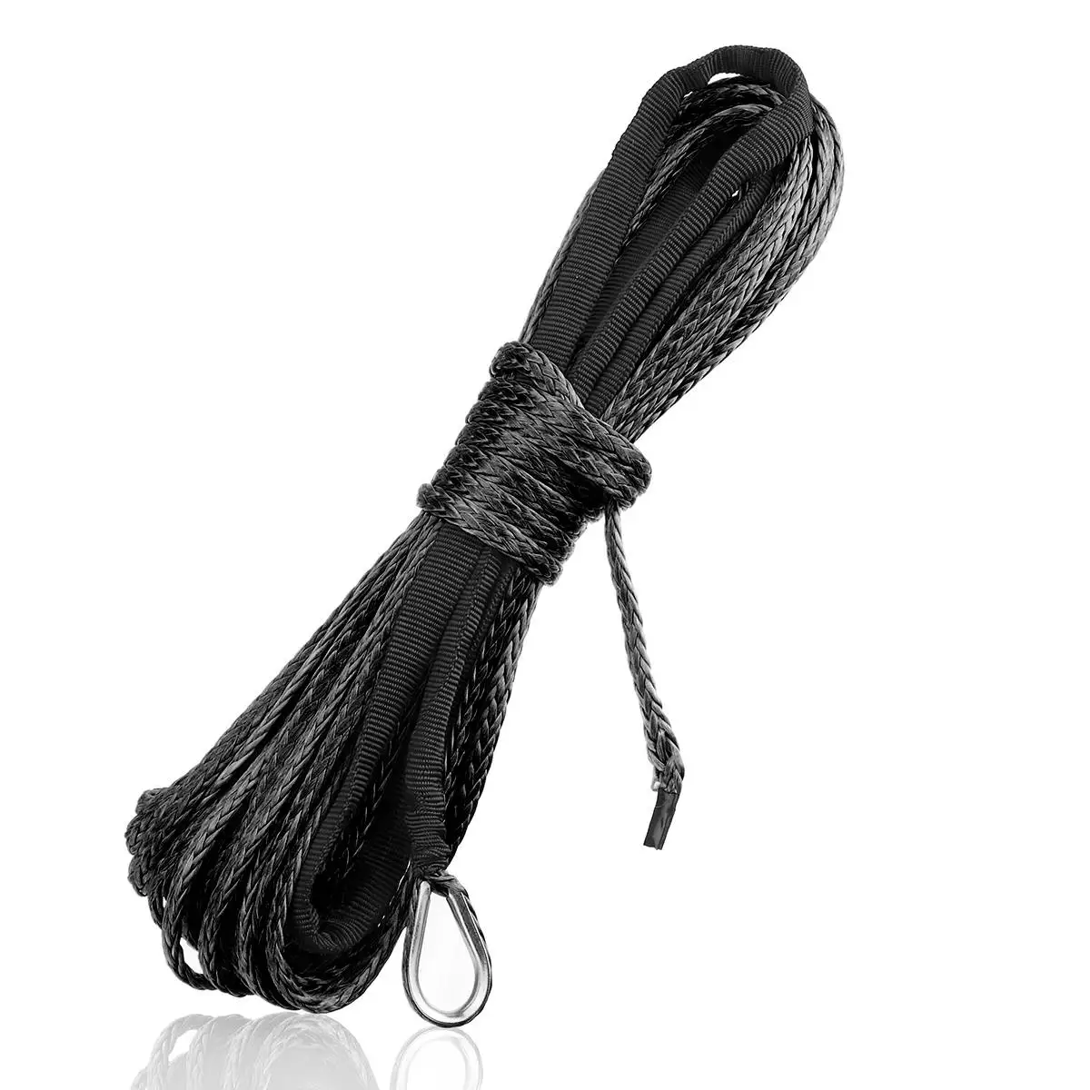 

3/16'' x 50' Synthetic Fiber Winch Line Cable Rope 7700+ LBs + Sheath For ATV UTV 5.5mm*15m Synthetic