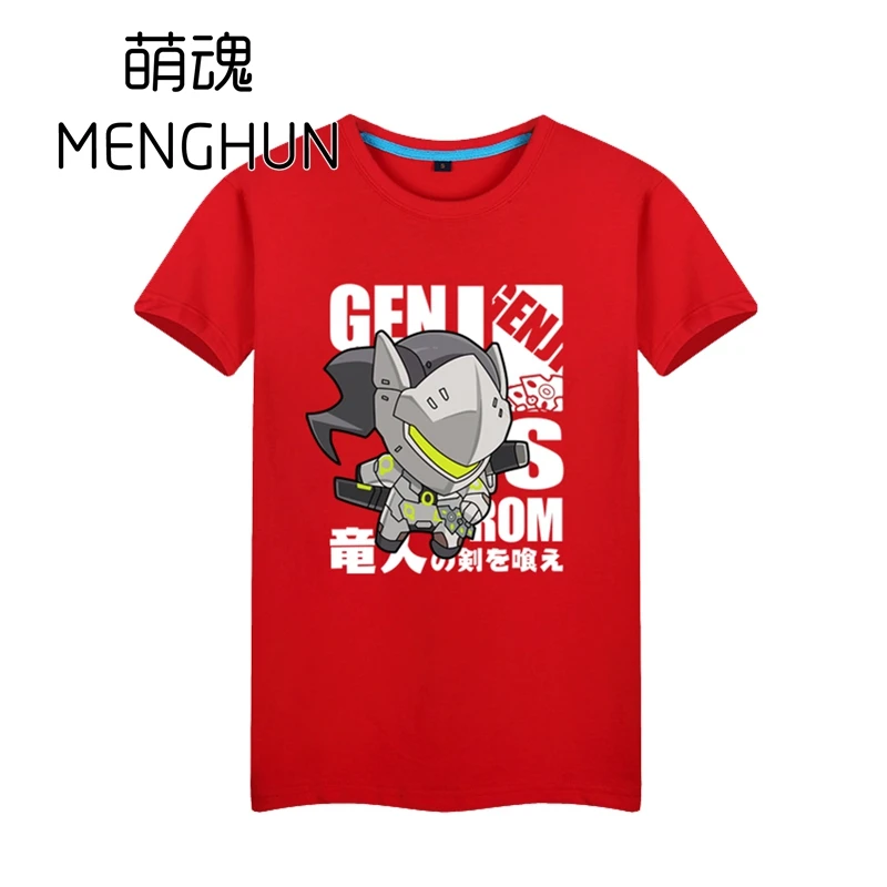 Милый Герой OW Genji футболка genji прекрасная версия Высококачественная fans рубашка
