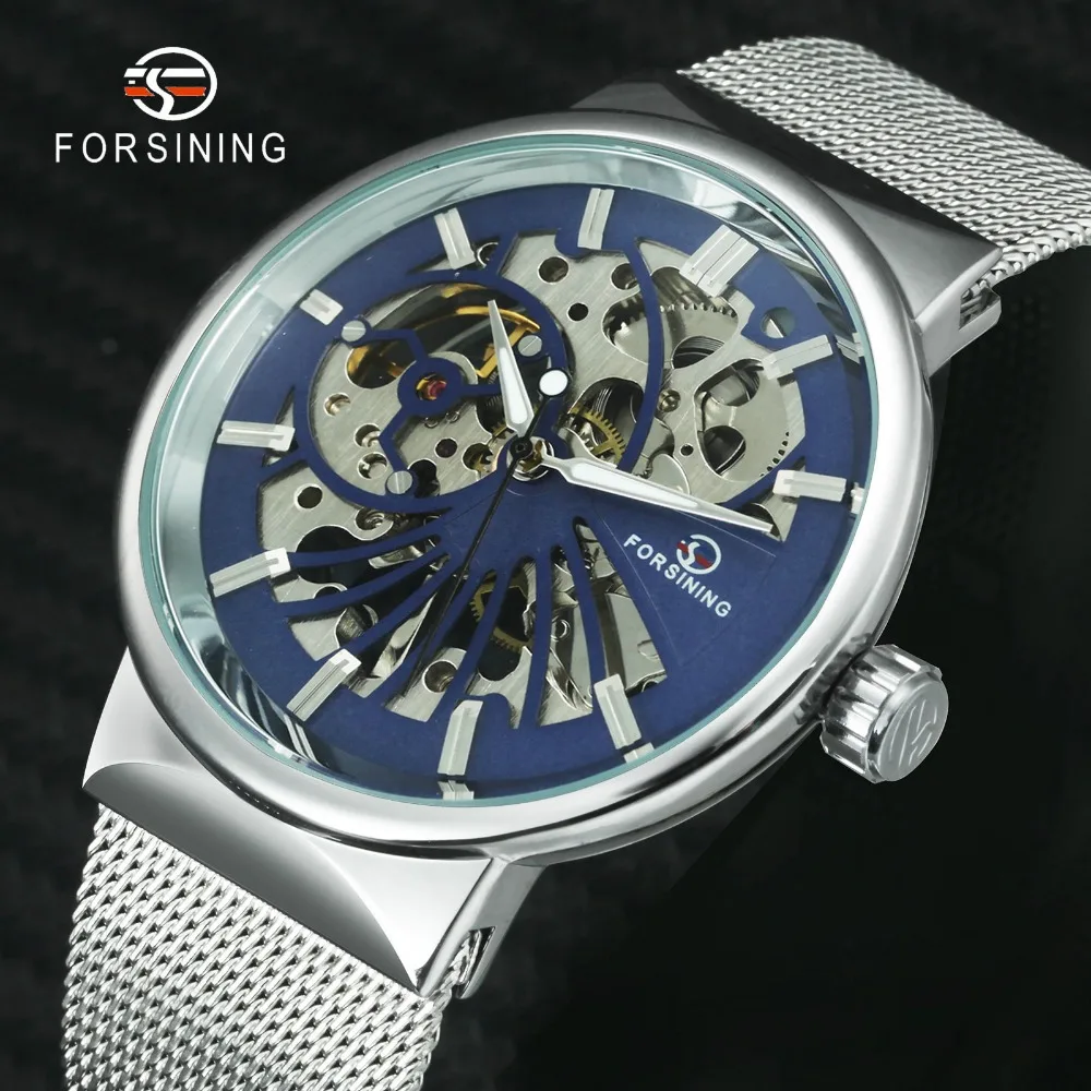 FORSINING Лидирующий бренд роскошные модные мужские часы механические для мужчин