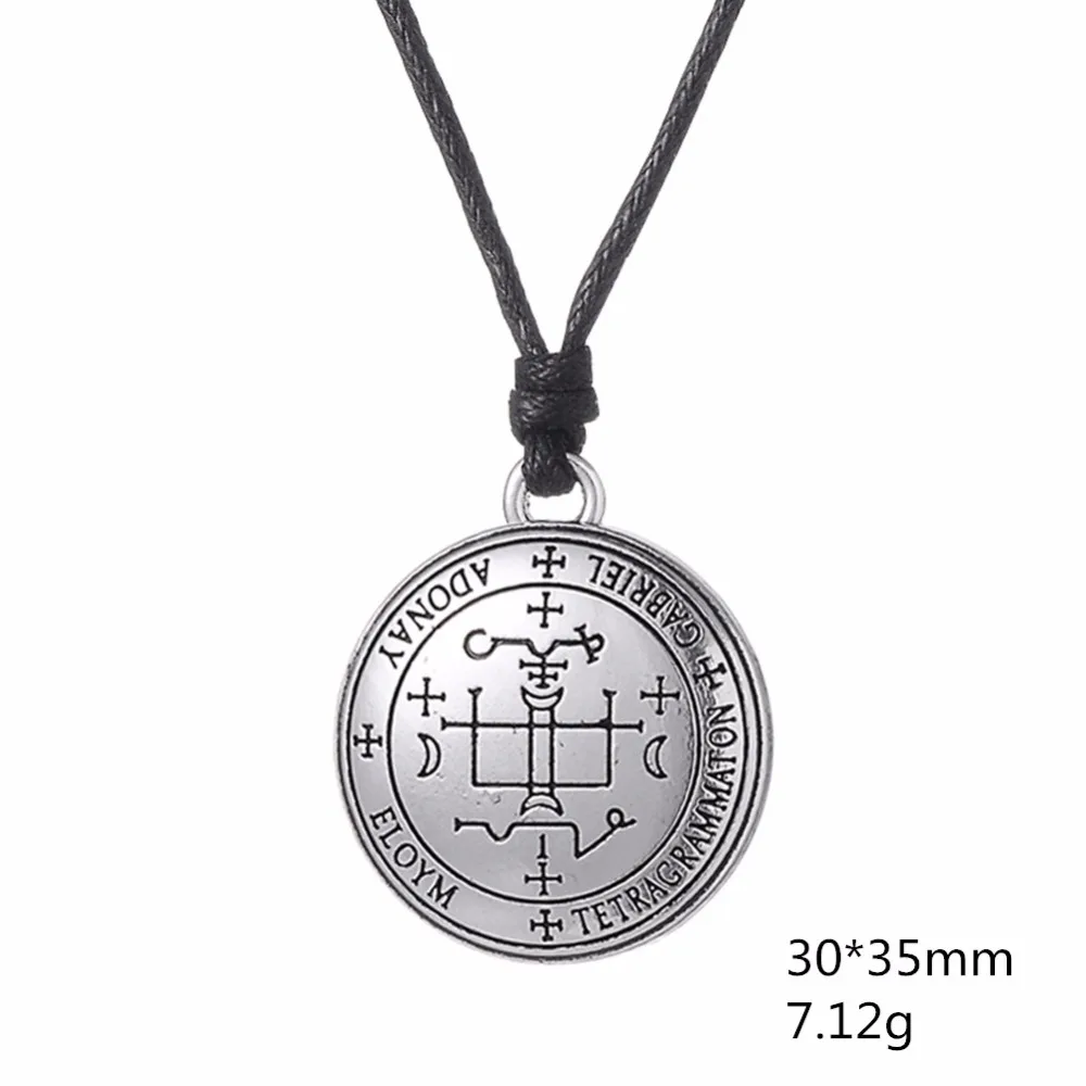 Lemegeton ювелирные изделия wicca Siil of Archangel Gabriel Raphael Enochian талисман амулет ожерелье Ангел ювелирные изделия кулон ожерелье человек - Окраска металла: Gabriel 2