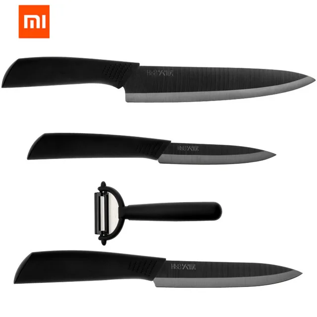 4pcs Нано керамический нож Xiaomi Mijia HuoHou кухонный набор 4 шт нано-керамический нож 4 6 8 дюймов печь тоньше экологический D5 - Цвет: 4pcs