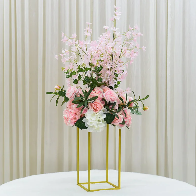 D 1 (only flowers) Подгонка 38 см Свадебный декор стола центральные Искусственные цветы шар центральный фон с листьями дорога ведущий стол цветочный шар - Цвет: D 1 (only flowers)
