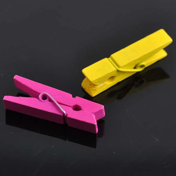 Деревянные декоративные зажимы для прищепок 10 шт. смешанные цвета 35Х11 мм