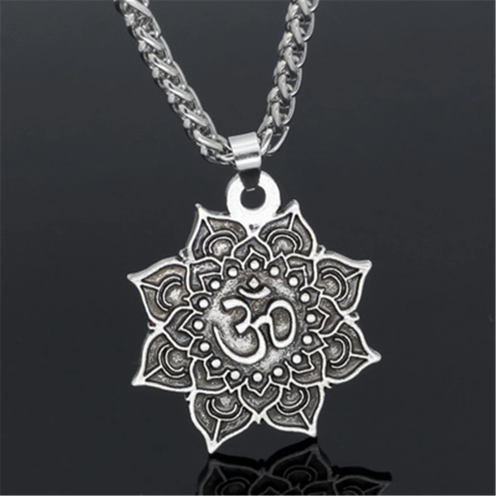 Viking Slavic Necklace Pandent 3d Lotus Mandala Spirit Amulet Pendant Pagan Witch Talisman Religion Jewelry | Украшения и