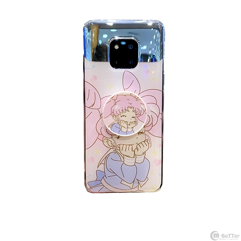 For Huawei P20/P30 pro make-up glass case Sailor Moon cover mate20 soft siliconce nova3i/3/2s+ strap + airbag phone holder |
