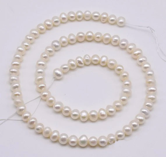 

4-5mm White Small Pearl Jewellery,Good Luster Potato Freshwater Pearls Loose Beads,One Full Strand 15inches,Free Shipping