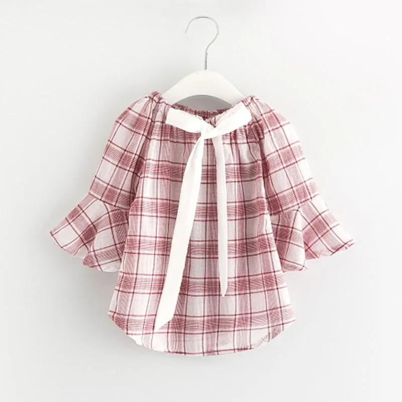 Весна 2017 модная новинка одежда для маленьких девочек в стиле ретро блузка с