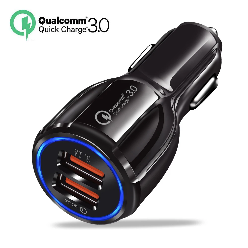 35 Вт QC3.0 зарядное устройство для автомобиля с двумя портами USB 6A Quick Charge 3 0 iPhone X Xiaomi
