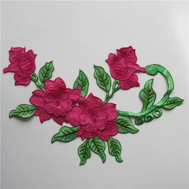 Кружевное вышитое декольте Воротник отделка Вышивка нашивки ткани роза цветок