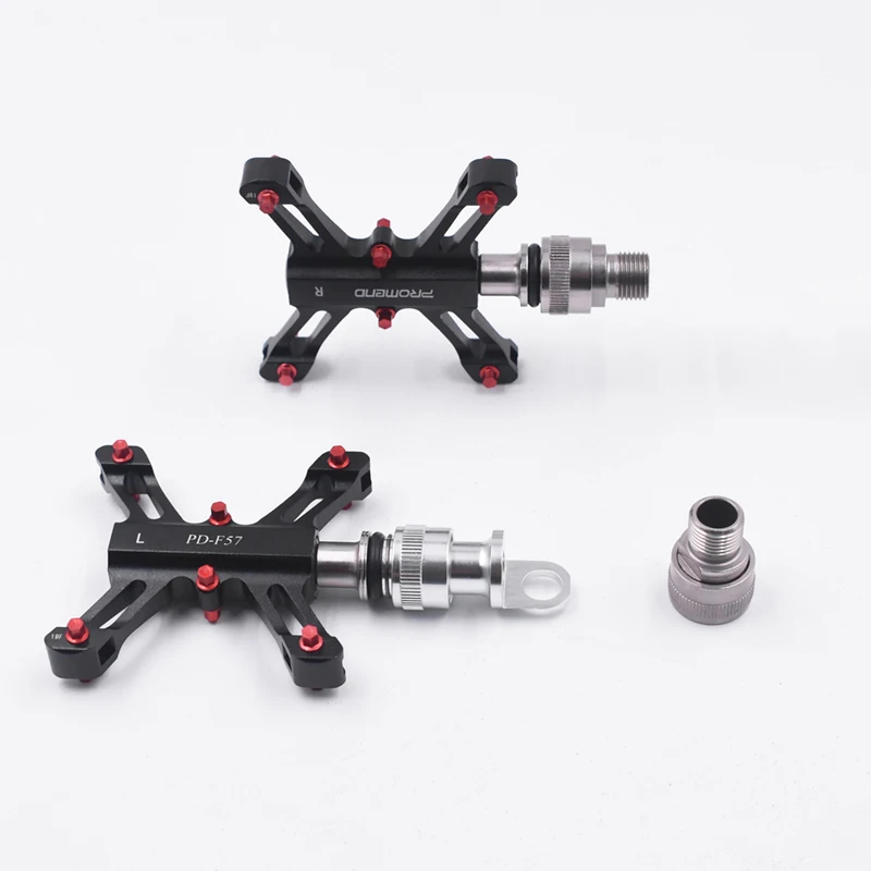 pedals and 1 holder TWTOPSE БЫСТРОРАЗЪЕМНАЯ велосипедная педаль для Brompton складной велосипед 3 герметичные подшипники EZY система ультра-легкие ЧПУ противоскользящие педали части - Цвет: pedals and 1 holder