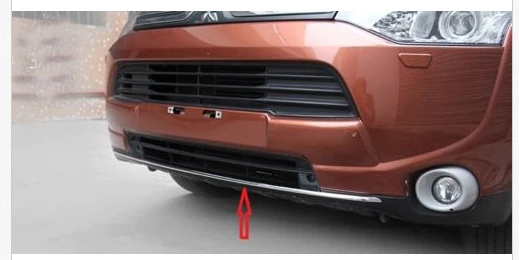 Накладка на передний бампер хромированная для Mitsubishi Outlander 2013 2014 | Автомобили и