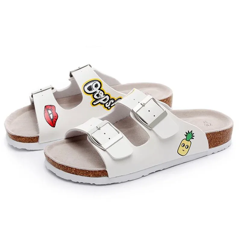 COSMAGIC 2020 Новые летние пляжные пробковые шлепанцы с принтом повседневные женские