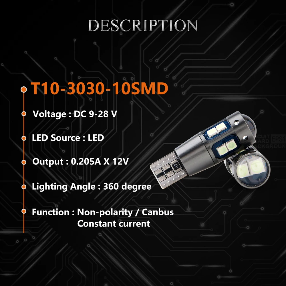 YM E-Bright 4 шт. T10 3030 10 SMD W5W 194 фонарь 168 без ошибок автомобильные лампы DC 12 В белого и
