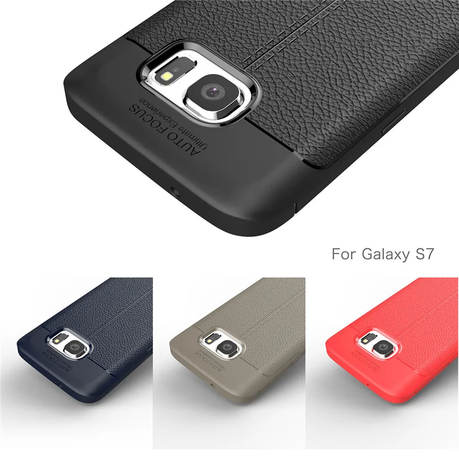 FUYUKEJI For Samsung Galaxy S7 Case Luxury TPU Silicone Imitation Leather Cover S 7 |