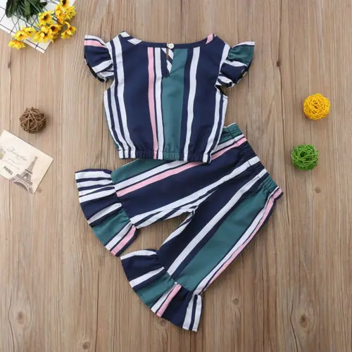 Комбинезон для девочек и мальчиков топ с рукавами фонариками расклешенные штаны