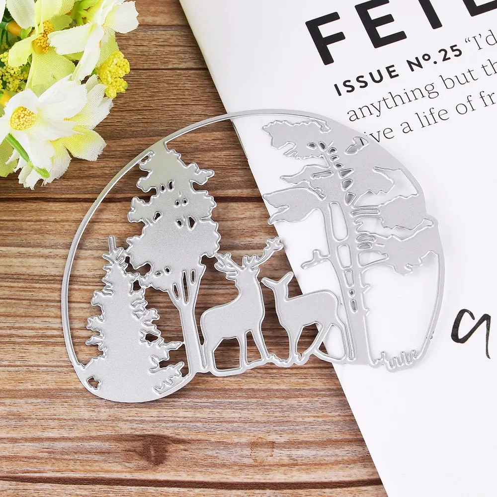 1 шт. металлические резные штампы с изображением рождественской елки оленя