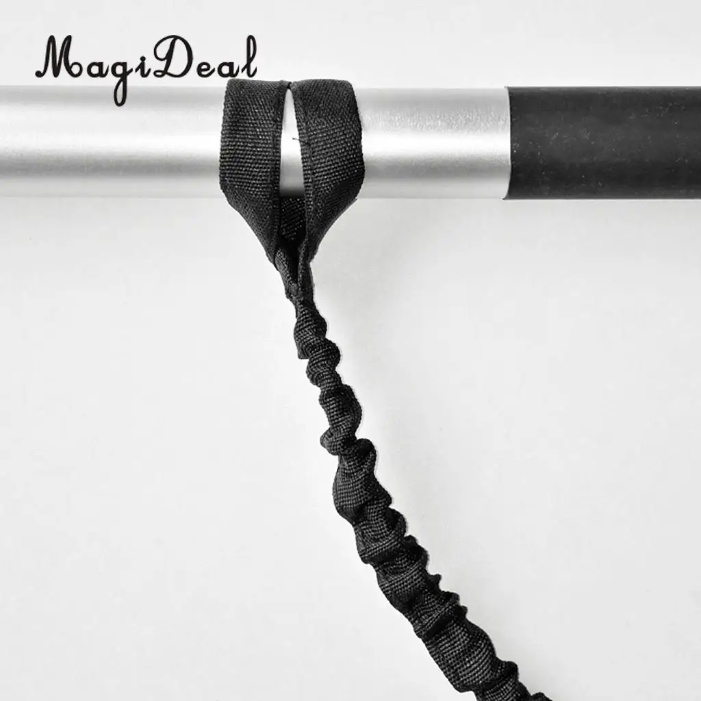 MagiDeal 61.4' Cinch-Lock Webbing Kayak Canoe Paddle Leash Fishing Rod Holder Accessory With Carabiner Black | Спорт и