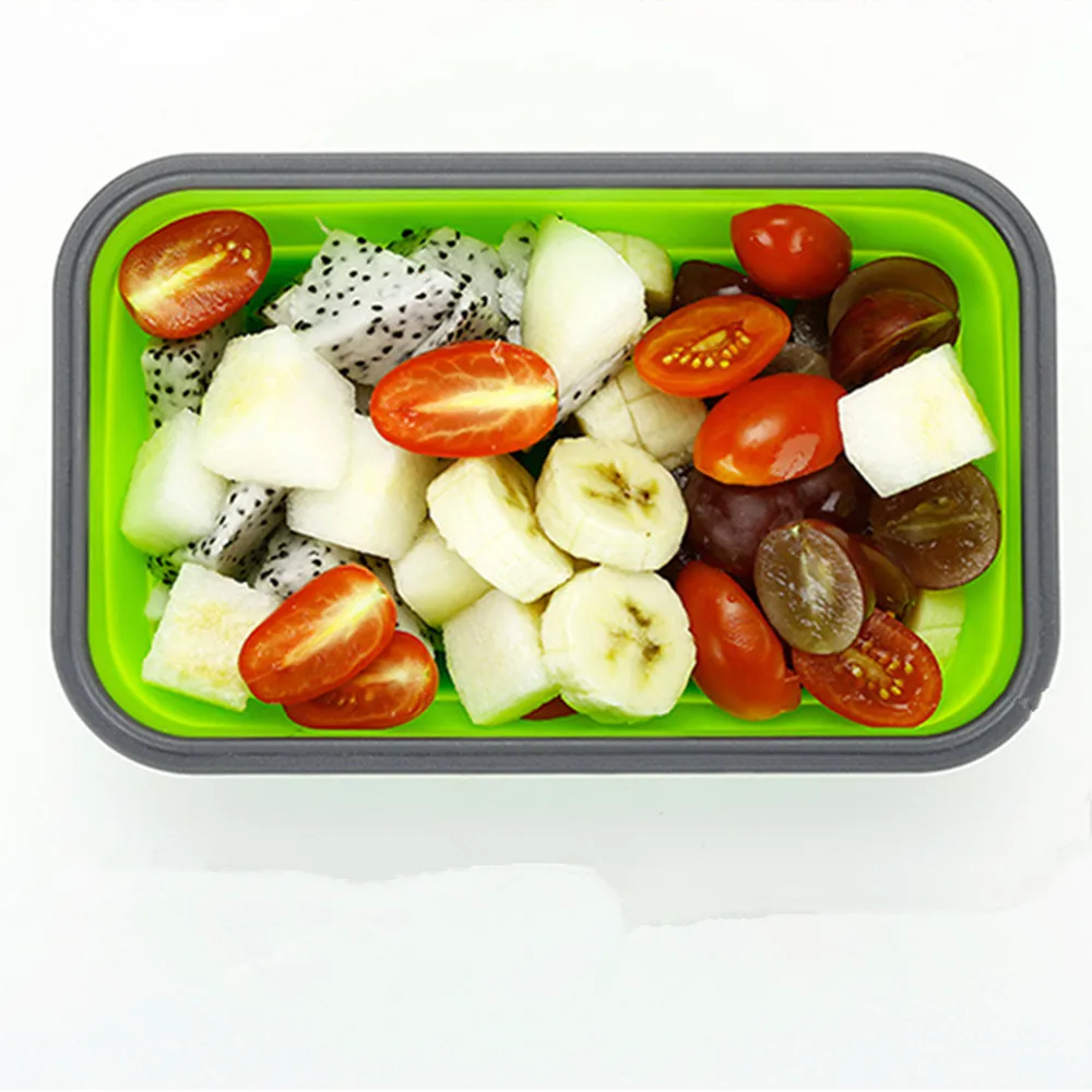 1 шт. Бенто Ланч Силикона Bento Коробки Складной Обед Чаша складные коробки Еда