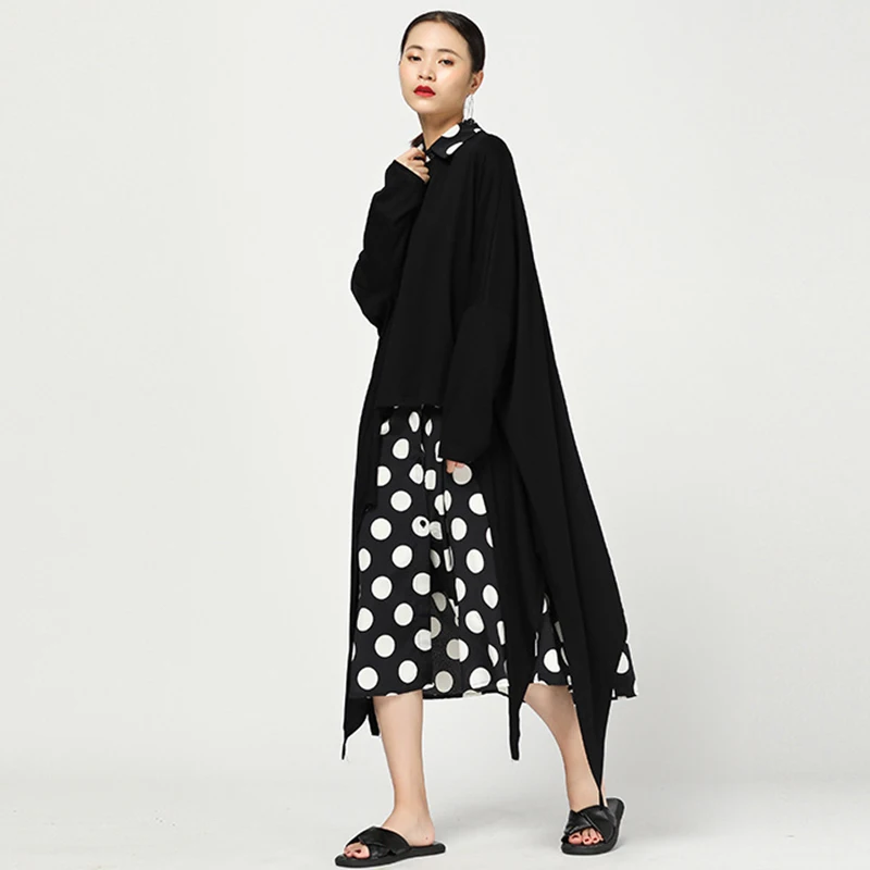 Футболка CHICEVER женская с круглым вырезом Топ длинным рукавом летучая мышь