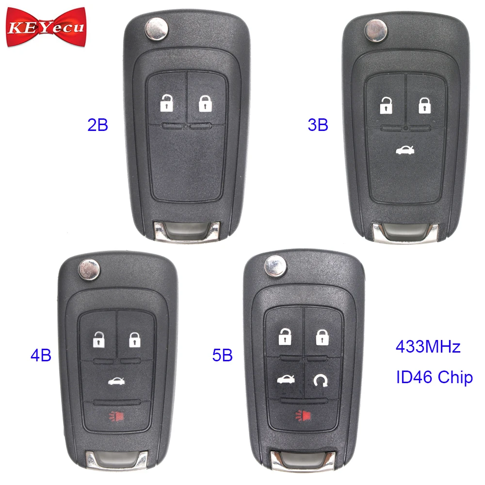 Пульт дистанционного управления KEYECU для Chevrolet Aveo Malibu Cruze Impala брелок ключей 2B/3B/4B/5