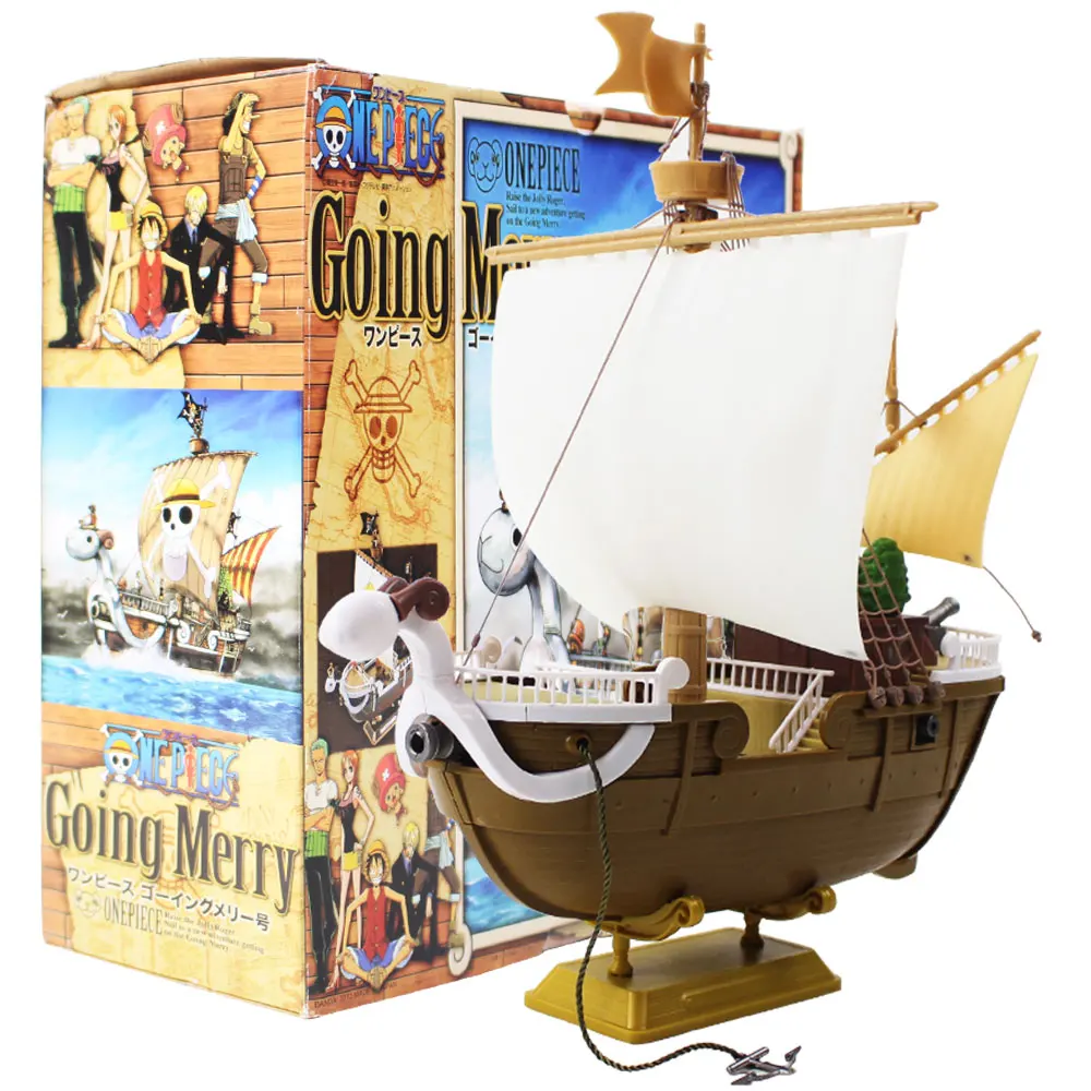 21 см аниме одна деталь Луффи Going Merry корабль фигурка модель игрушки Коллекционная для друзей подарок - Цвет: in color box