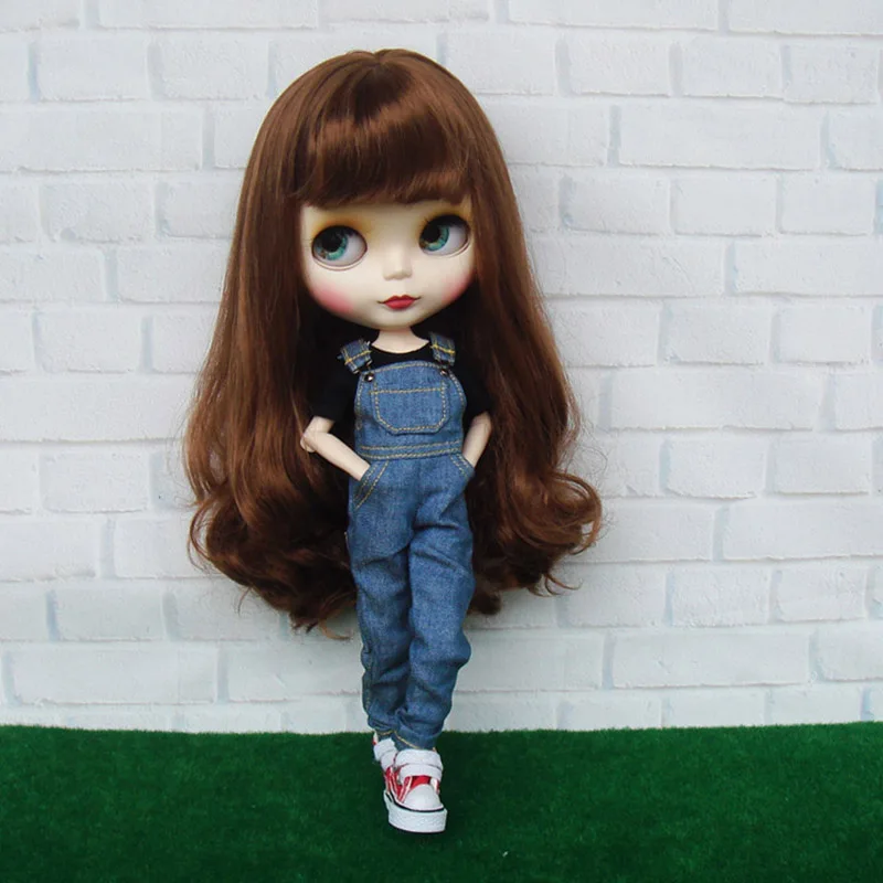 1 шт. модный джинсовый комбинезон с кукольным рисунком для девочки Blyth штаны