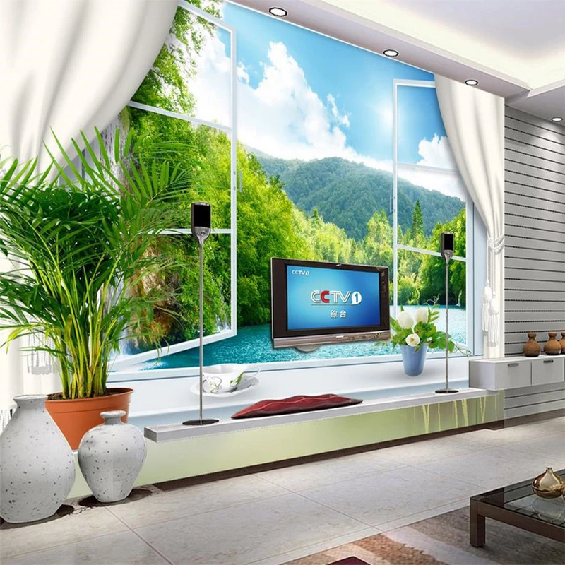 3D обои beibehang с надписью на заказ настенные фрески окошком морская Европа по