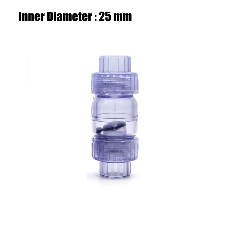 Inner Dia 25mm Внутренний диаметр-1 шт. 25 мм 32 мм откидная пластина односторонний обратный клапан высокий прозрачный UPVC Двойной Соединительный разъем Ультра тихий антикоррозийный - Цвет: Inner Dia 25mm