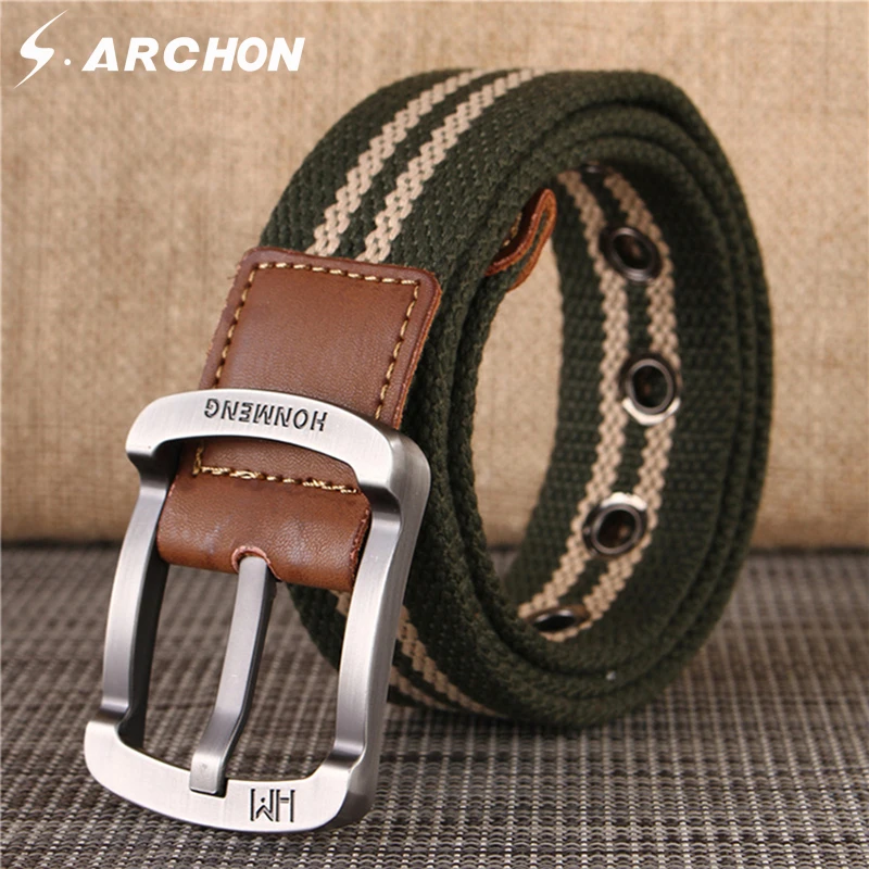Мужской ремень в стиле милитари S.ARCHON повседневный Регулируемый тактический пояс