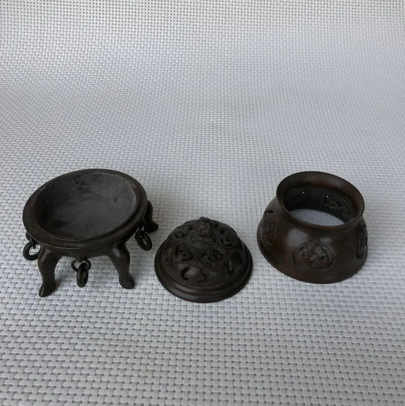 Чистая медь император печь Xuande печи пять футов курильница катушки сандалового