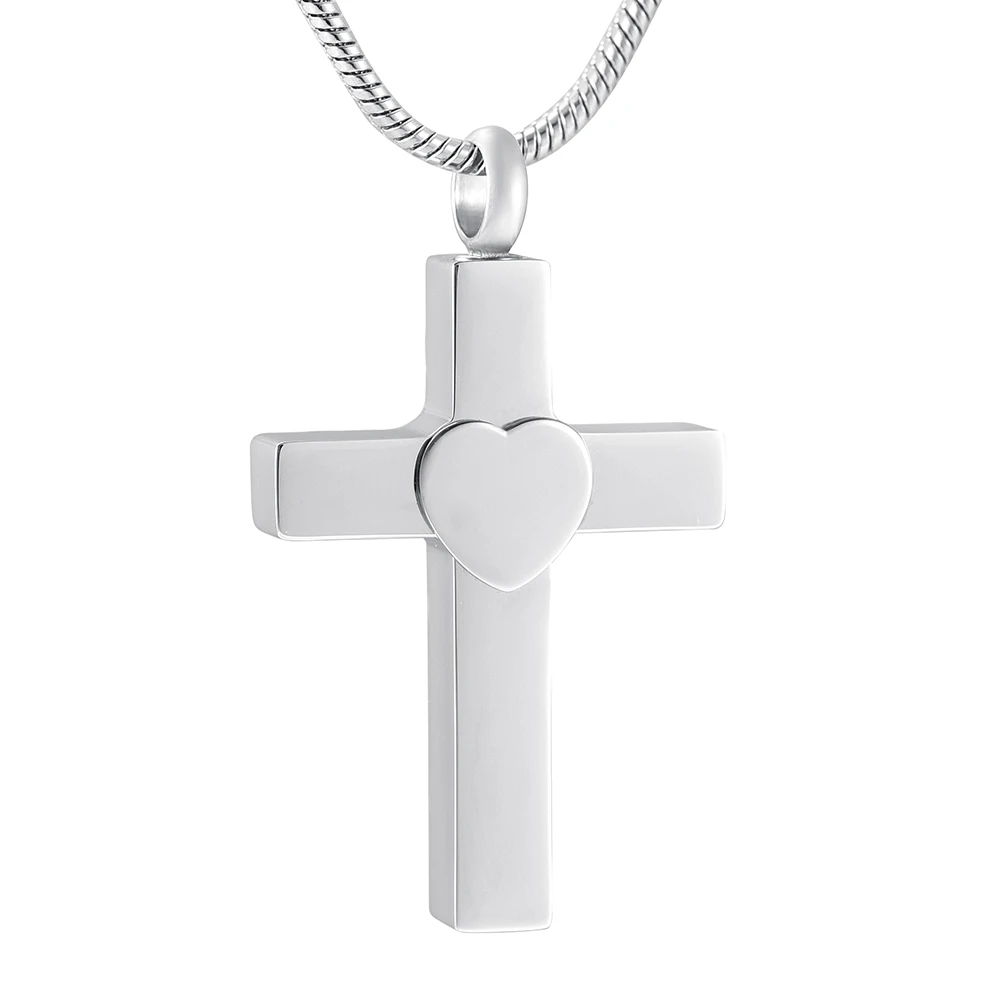 

Cross Cremation Necklaces &Pendants Women Cross Memorial Ash Pendant Necklace Stainless Steel Snake Chain Statement Jewelry