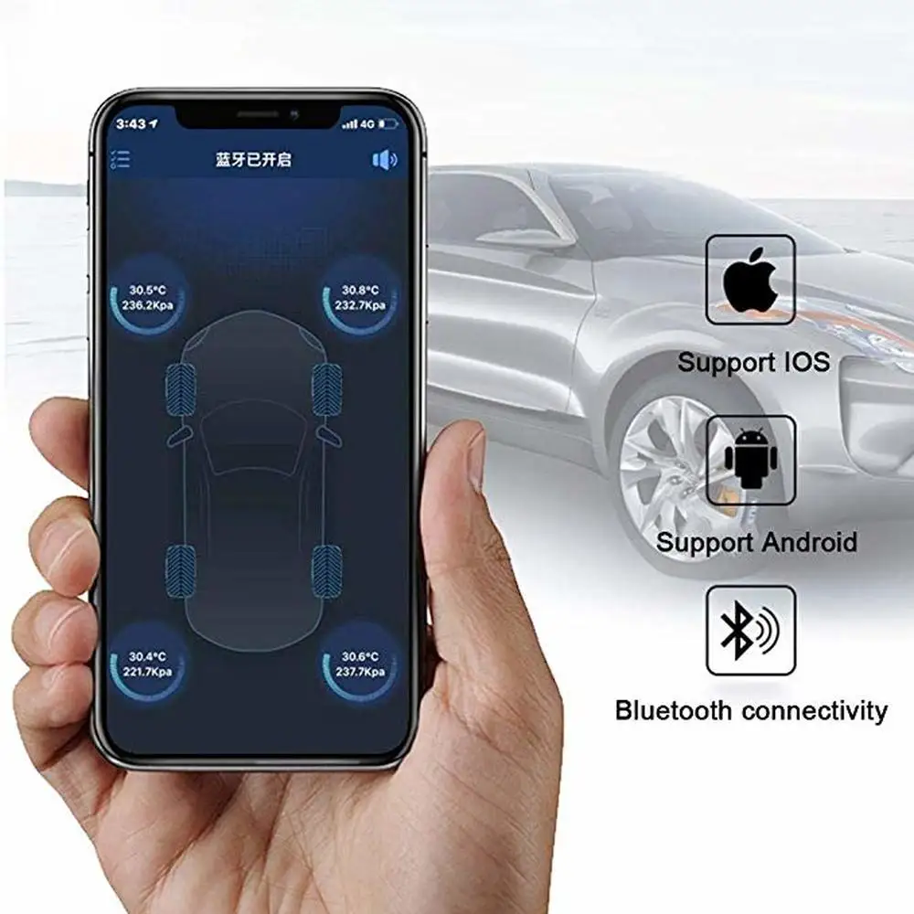 Новейший автомобиль TPMS Bluetooth 4 0 Android IOS система мониторинга давления в шинах шт.