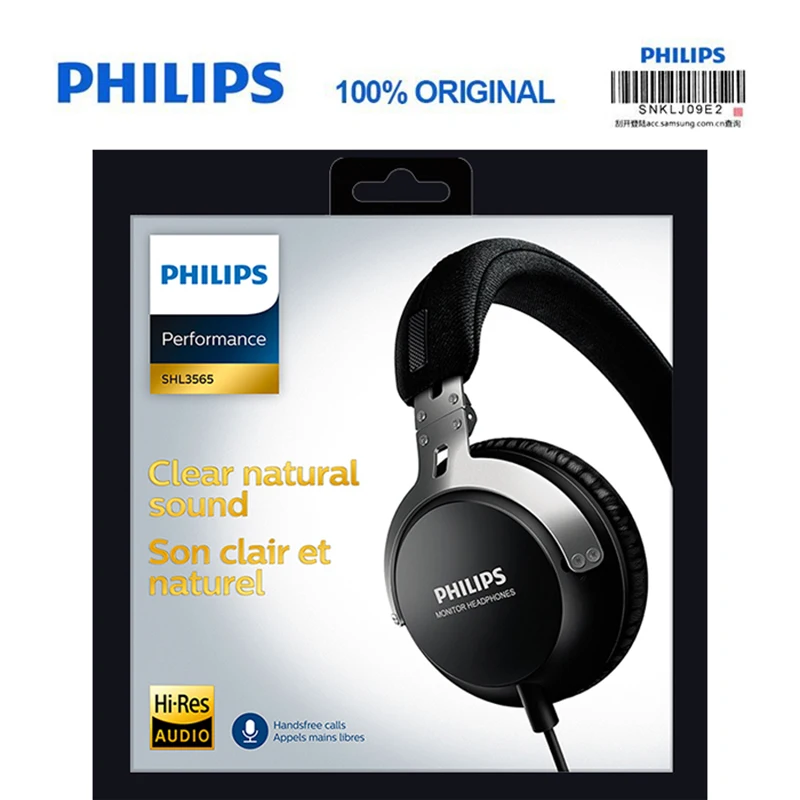 Philips SHL3565 Professional Bass Earphopne with Wire Control Noise Reduction Headband Style for Galaxy 8 Official Verification