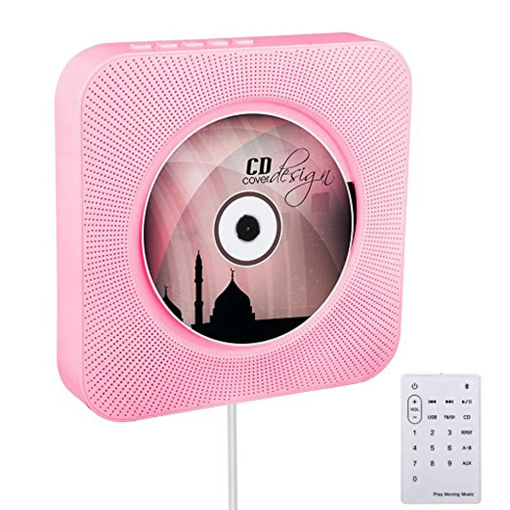Портативный CD-плеер настенный Bluetooth пульт дистанционного управления FM радио HiFi динамик с USB 3,5 мм 4 цвета US/EU/UK штекер(Примечание