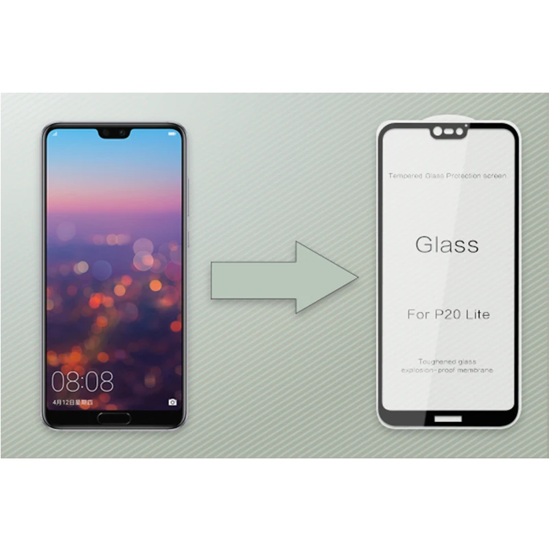 AINY Full screen Cover для Huawei p20 Lite Защитная пленка экрана из закаленного стекла