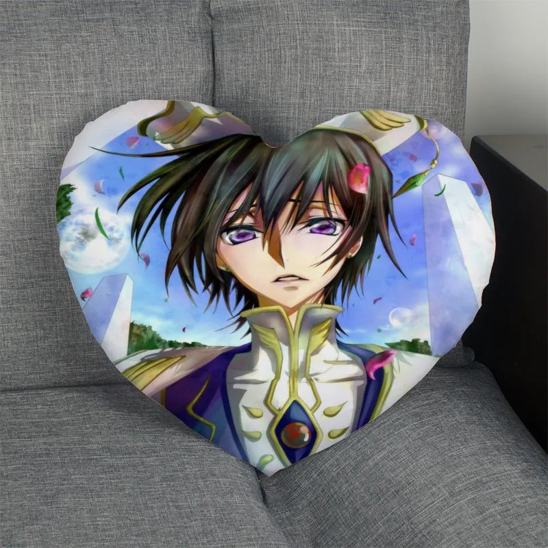 Code Geass Lelouch of the Rebellion сердце Форма Наволочка на заказ молния только покрыть без