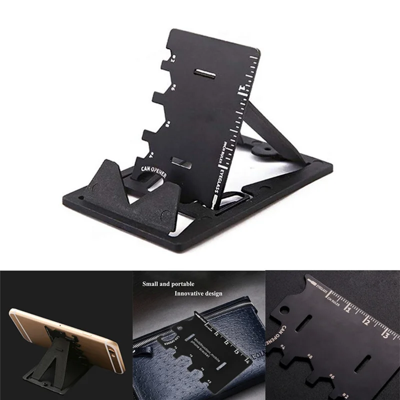 

3 In 1 Mini Card Multifunctional Mobiele Telefoon Stand Card Beugel Stand Bracket Bottle Opener Tool Kits