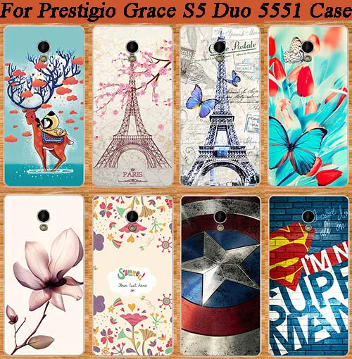 Мода для рrestigio Grace S5 LTE PSP5551Duo 5551 DUO чехол с цветными узорами для рrestigio Grace S5 5551 чехол в виде ракушки