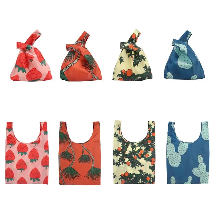 Многоразовая зеленая хозяйственная сумка для покупок с фруктами тоут хлопковая
