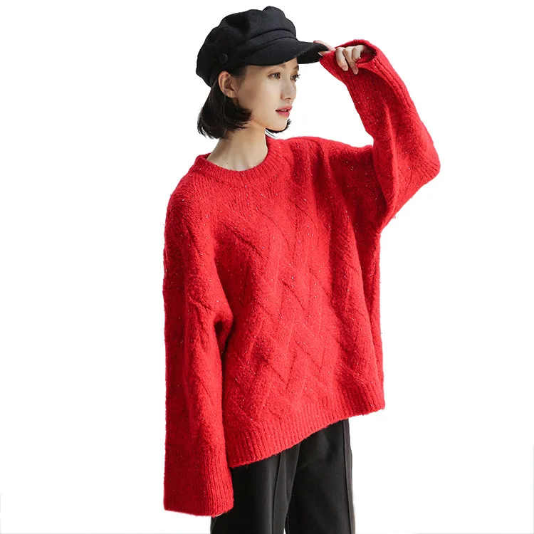 2019 HIgh Quality Split Winter Pullover Women Sweater Dress Lady Casual Female Sexy Knitting Pull Femme One Size | Женская одежда